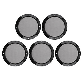 5x 6.5 Inch Speaker Grills Cover Case with 4 Pcs Screws for Speaker Mounting Home Audio DIY - 184mm Outer Diameter Black