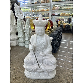 Mua Tượng địa tạng vương bồ tát ngồi đài sen đá cẩm thạch trắng - Cao 50 cm