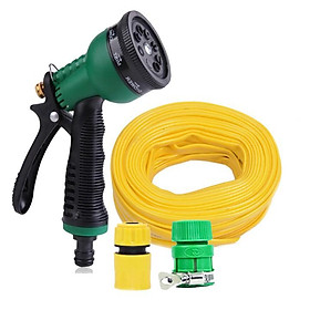 Mua Vòi xịt rửa xe Vòi phun nước tưới cây tăng áp thông minh 8 chế độ 815621-1 (cút vàng nối xanh - dây vàng)