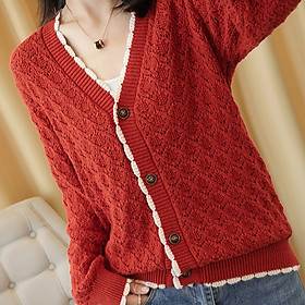 Hình ảnh Áo cardigan len nữ dáng ngắn phong cách Hàn Quốc chất len mềm mại siêu xinh