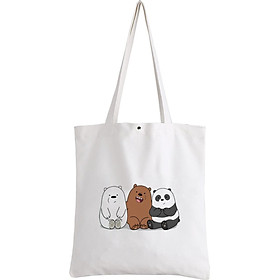 Túi Tote Vải Kiểu Basic In Hình We Bare Bears A123