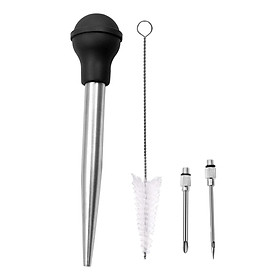 Stainless     Silicone Bulb for Basting Kitchen black