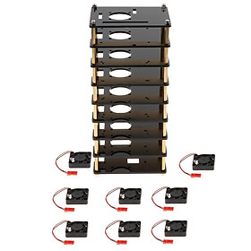 8-Layer Acrylic Protective  Cover Case with Cooling Fan for