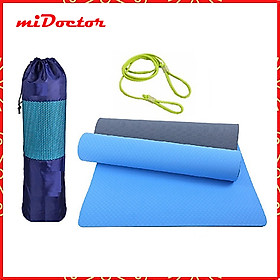 Thảm Tập YoGa, Gym miDoctor + Bao Thảm Tập Yoga + Dây Thảm Tập Yoga (Túi, Dây Giao Màu Ngẫu Nhiên)