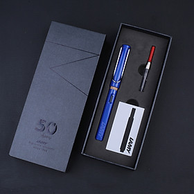 Bộ Quà Tặng Bút Mực Cao Cấp Lamy Safary - Shiny Blue (Paper Box + Túi Giấy)