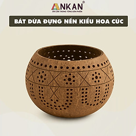 Mua Đèn Gáo Dừa Đựng Nến Tealight Hoa Cúc Handmade Decor Tự Nhiên Trang Trí Spa Cafe ANKAN