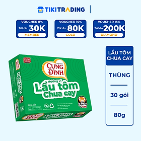 Thùng 30 Gói Mì Khoai Tây Cung Đình Hương Vị Lẩu Tôm Chua Cay