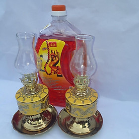 Mua Cặp đèn thờ sứ Kim Sa và 1 dầu Lưu Ly Cát Tường 2 lit