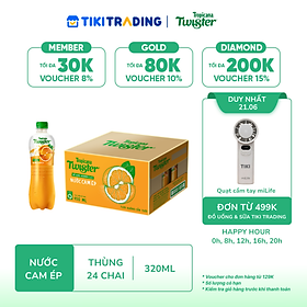Thùng 24 Chai Nước Trái Cây Twister Cam (450ml/Chai)
