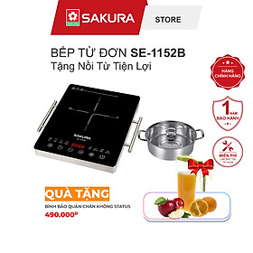 Bếp Từ Đơn SAKURA SE-1152B (2000W) Tặng Nồi Từ Tiện Lợi - Hàng Chính Hãng