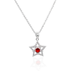 Dây chuyền bạc ngôi sao đính Ruby - Trang sức Bạc Panmila [DC-A15