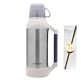 Bình Thủy Lock&Lock 2 Lít, Chất Liệu Thép Không Gỉ, Ruột Bằng Thủy Tinh Cao Cấp, Giữ Nóng Và Giữ Lạnh Tốt - Hàng Chính Hãng Kèm Ống Hút Inox 304