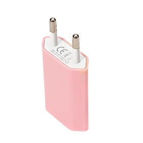 USB AC Power Adapter Wall Charger with EU Plug for iPhone iPod - Pink