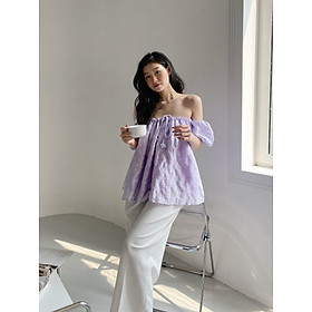 YU CHERRY | Áo Pattern Flying Off Top YA416