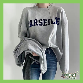 Áo NỈ Dài Tay Nữ Cổ Tròn MARSEILLE Form Rộng - Áo Sweater Nam Nữ - DAUBE - A049