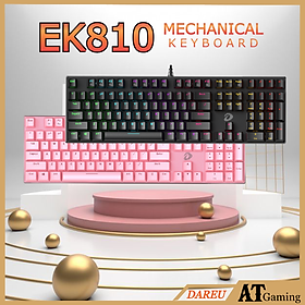 Bàn phím cơ Gaming DAREU EK810 Pink (PINK-LED, Blue/ Brown/ Red D switch) - Hàng chính hãng