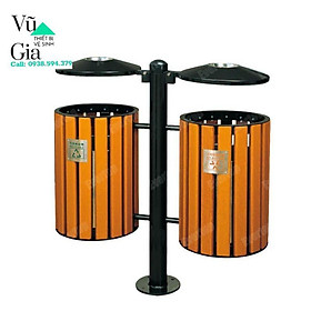 Mua Thùng rác ngoài trời 2 ngăn  thùng rác đôi phân loại rác