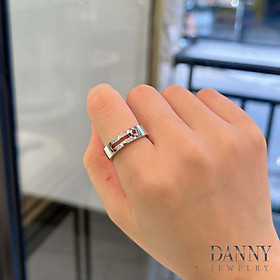 Nhẫn Danny Jewelry Bạc 925 Xi Rhodium Đính Đá Sapphire N0094