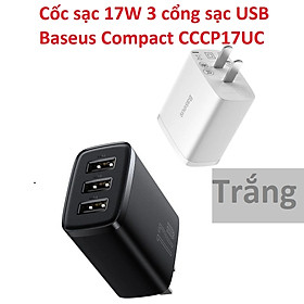 Cốc sạc 17W 3 cổng sạc USB Baseus Compact CCCP17UC - Hàng chính hãng