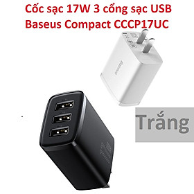 Mua Cốc sạc 17W 3 cổng sạc USB Baseus Compact CCCP17UC - Hàng chính hãng
