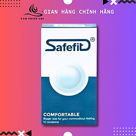 Bao cao su SafeFit Comfortable Size 52 hộp 12 cái
