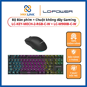 Mua Bộ Bàn phím + chuột không dây máy tính Gaming LC-KEY-MECH-2-RGB-C-W + chuột không dây LC-POWER LC-M900B-C-W Hàng chính hãng