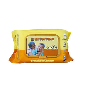 Khăn ướt Famolife 100 tờ không mùi mềm mịn, dưỡng ẩm vệ sinh cho người lớn