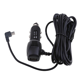 Car Power Adapter 5V 2A Mini USB Left Cable GPS DVR Charging for Car Truck