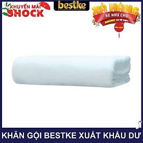 Khăn gội bestke 100% cotton xuất khẩu Nhật còn dư, mềm mại và thấm hút, màu trắng hotel, Cotton towels, towels manufacturer