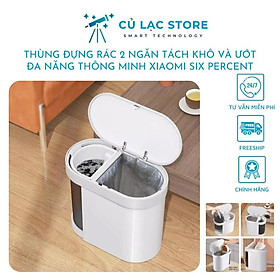 Mua Thùng rác đa năng tách 2 ngăn khô  ướt có bộ lọc trà  chất liệu ABS siêu bền 15L