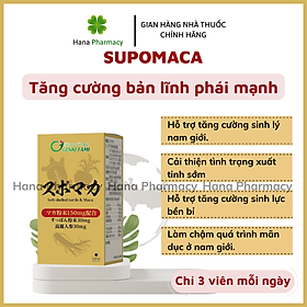 [Nhập khẩu chính hãng] Tăng cường sinh lý nam SUPOMACA - khẳng định phong độ và bản lĩnh phái mạnh với sự kết hợp 3 LOẠI SÂM QUÝ, tinh chất hàu biển, ba ba (Hộp 90 viên/30 ngày)