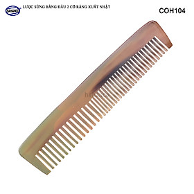 Lược sừng bằng đầu hai loại răng (Size: M - 12,5cm) COH104 - Lược xuất khẩu Nhật - Chăm sóc tóc