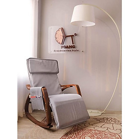 Ghế Poang Rocking Chair khung plywood óc chó_tựa lưng và gác chân có thể điều chỉnh