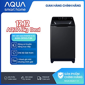 Máy giặt cửa trên Aqua Inverter 10 kg AQW-DR100JT.BK - Bảo hành 2 năm - Hỗ trợ lắp đặt - Hàng chính hãng