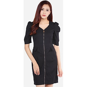 Đầm tay phồng phối khóa trước The One Fashion DDY1041DE
