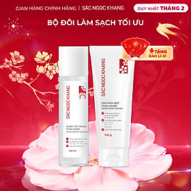 Bộ đôi làm sạch sâu cho da Sắc Ngọc Khang: Nước tẩy trang 145ml + Sữa rửa mặt 100g