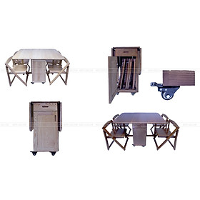 Mua Bàn ăn thông minh gấp gon gỗ sồi Nga tự nhiên bền rẻ Kefi GBB-001
