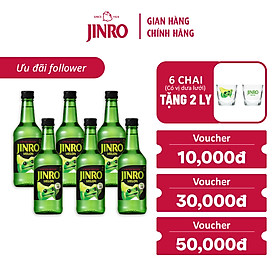 Soju Hàn Quốc JINRO VỊ DƯA LƯỚI 360ml - Combo 6 chai