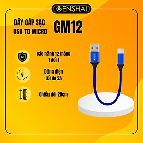 Mua Cáp sạc Micro hàng chính hãng GENSHAI GM12 20cm | Bảo hành 12 tháng 1 đổi 1 | Made in Việt Nam