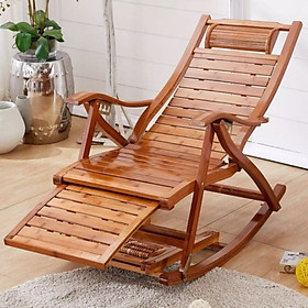 Ghế bập bênh gấp gọn bằng gỗ có 5 chế độ ngồi ngả + lăn massage bàn chân giúp ngồi nghỉ trưa thư giãn, đọc sách, xem phim