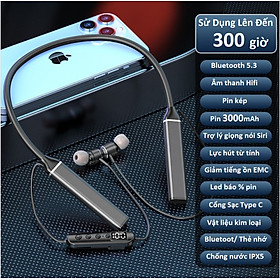 Mua Tai Nghe Bluetooth Thể Thao  5.3 Pin Khủng 3000mAh Nghe Nhạc Lên Đến 300 giờ Có Thể Điều Chỉnh Âm Bass    Hiển Thị Led Báo % Pin   Có Khe Lắp Thẻ Nhớ TF