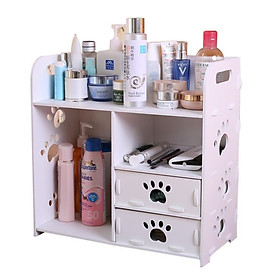 Mua Kệ đựng mỹ phẩm  đồ trang điểm  sách báo họa tiết chân chó -  màu trắng