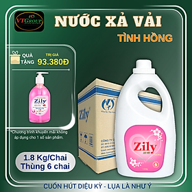 Nước xả vải Zily - 1.8kg (6 chai/thùng) - Tặng 1 Chai Nước Rửa Tay Zily 500Gr