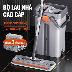 Mua Bộ cây lau nhà cao cấp Kitimop-SM33 có thùng lau nhà tự vắt thông minh  chổi lau nhà 360 độ lau sàn làm sạch  3 bông lau