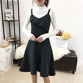 Hình ảnh Đầm len nữ 2 dây bèo ngực dáng xoè xinh xắn Haint Boutique Da13