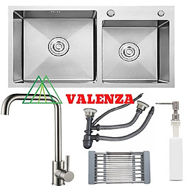 Mua Combo chậu rửa chén inox sus304 kích thước 8245  vòi rửa chén nóng lạnh  bình xà phòng  rá inox đa năng  xả chậu