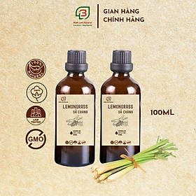 Combo 02 Tinh dầu sả chanh nguyên chất giải cảm, kháng khuẩn, đuổi muỗi Bình Lam Natural 100ml