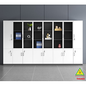 Mua Tủ hồ sơ  tủ tài liệu  tủ văn phòng gỗ MDF cánh kính THS403 - Nội thất lắp ráp Viễn Đông adv
