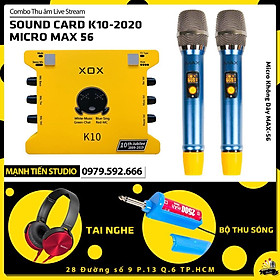 Mua Combo thu âm livestream karaoke siêu hay soundcard K10 + Micro đa năng max 56 tặng tai nghe bảo hành 12 tháng