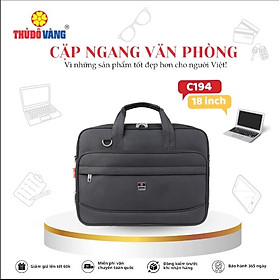 194 THỦ ĐÔ VÀNG Cặp ngang Công Sở cho Giáo viên, Đi Dạy, Đi làm, Đựng Laptop 18 inch chống sốc C194